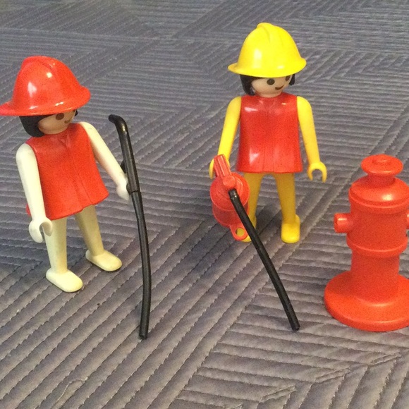 PLAYMOBIL Firefighter With Car Set - Figure, Fire Truck, Flames & Accessories, Ages 4+